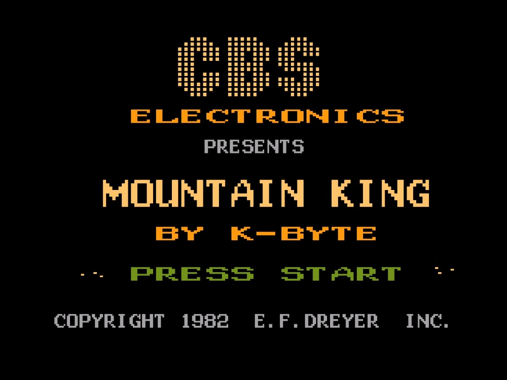 Title Screen of Mountain King for Atari 5200